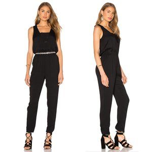 NEW Ella Moss Stella Jumpsuit Crepe Sleeveless Multi Strap Straight Leg Black S